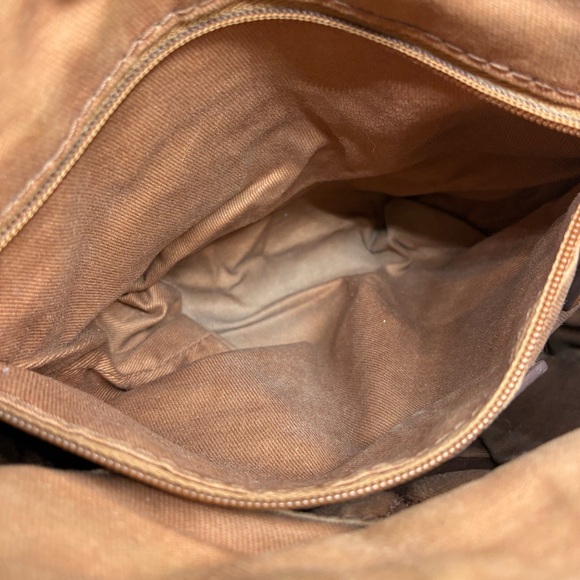 Fossil Fiona Polka Dot Canvas Crossbody Shoulder Purse Bag Cow Hide - Picture 12 of 12